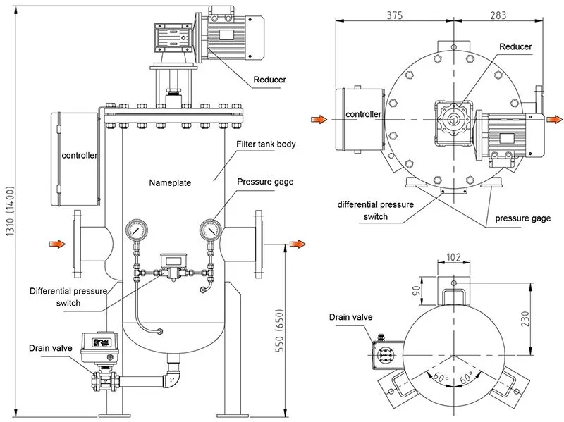 Self-Cleaning Brush Screen Filter, STS